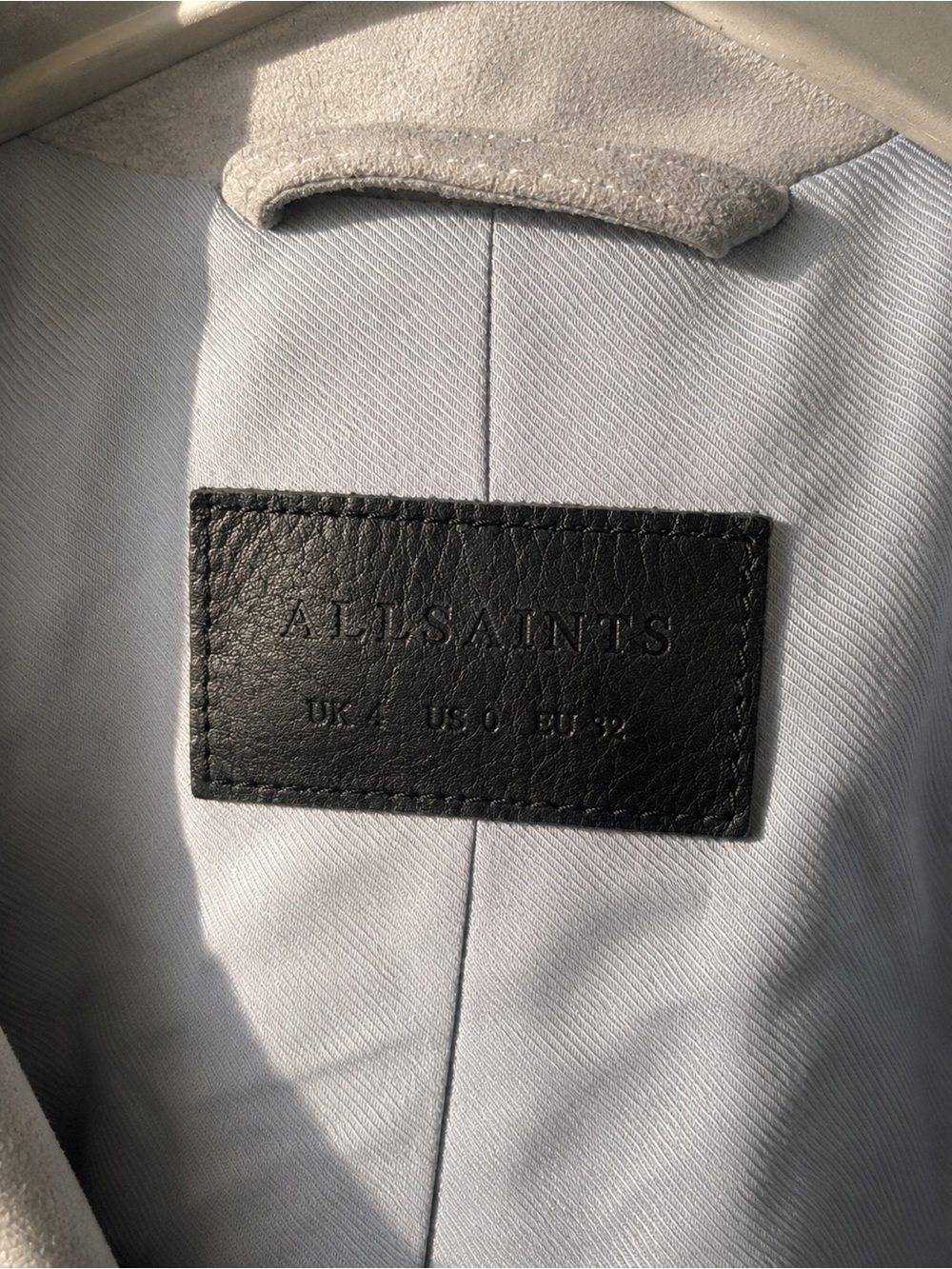 ALL SAINTS Suede Biker Jacket - Light Gray - Picture 5 of 11